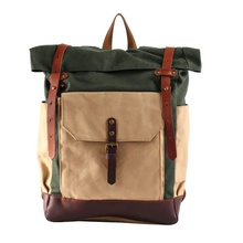 Waxed Laptop Hiking Travel Sports Rucksack Canvas Backpack